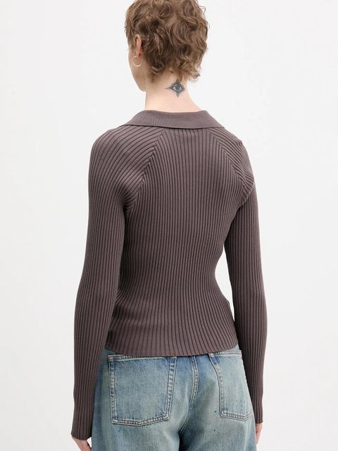 Tommy Jeans sweter damski kolor brązowy lekki DW0DW22036 - zdjęcie produktu nr 2