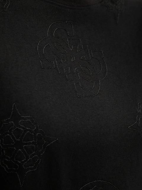 Guess t-shirt bawełniany PEONY damski kolor czarny V5YI10 I3Z14