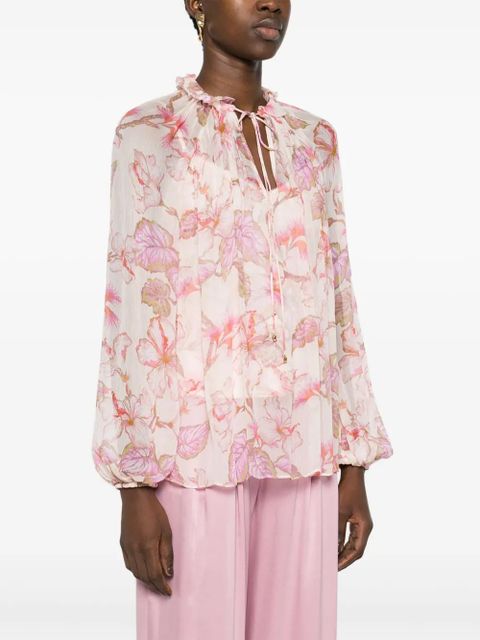 ZIMMERMANN Matchmaker Billow floral-print blouse - Pink