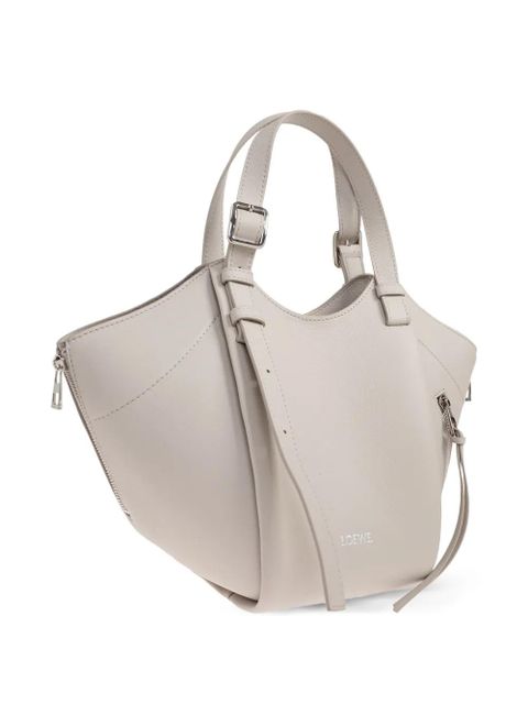 LOEWE Hammock Flip leather tote bag - White