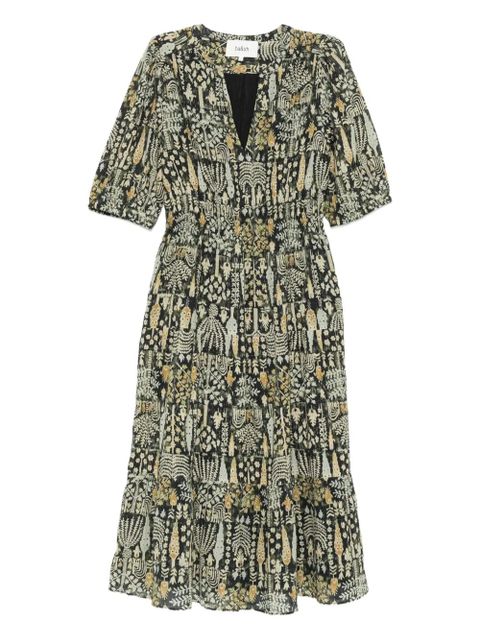 Ba&Sh Panissa floral-print puff-sleeve midi dress - Black - zdjęcie produktu nr 1
