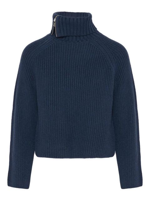 Yves Salomon zip knitted sweater - Blue - zdjęcie produktu nr 1