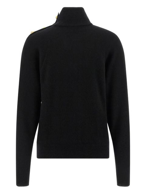 Balmain coin-button high-neck sweater - Black