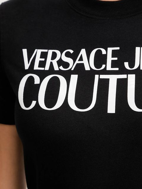 Versace Jeans Couture t-shirt bawełniany damski kolor czarny 79HAHE05 CJ00E