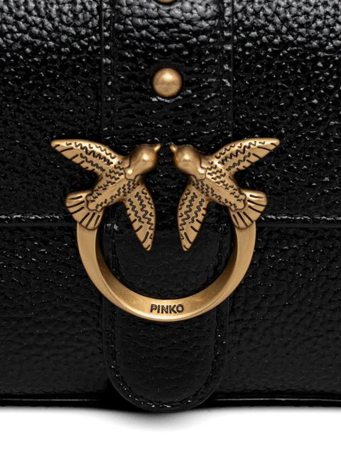 PINKO Love Birds leather mini crossbody bag - Black