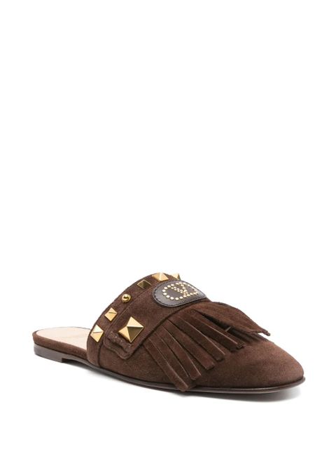 Valentino Garavani VLogo suede mules - Brown - zdjęcie produktu nr 2