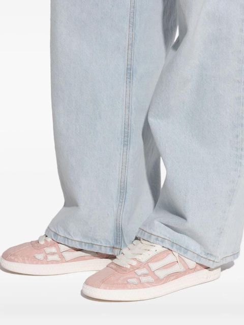 AMIRI monogram-embossed lace-up sneakers - Pink