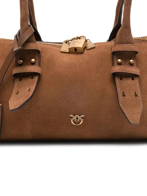 PINKO padlock suede tote bag - Brown