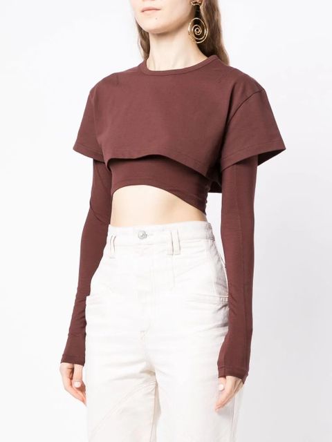 Jacquemus Le Double T-shirt layered top - Brown