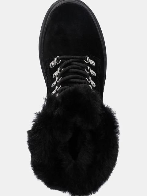 Guess botki YARELI kolor czarny na słupku ocieplone FLFYRL SUE10