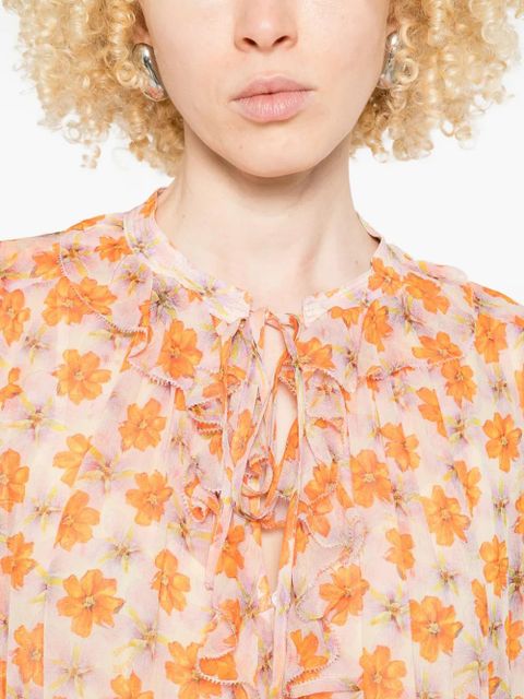 Zadig&Voltaire ruffled floral-print maxi dress - Orange