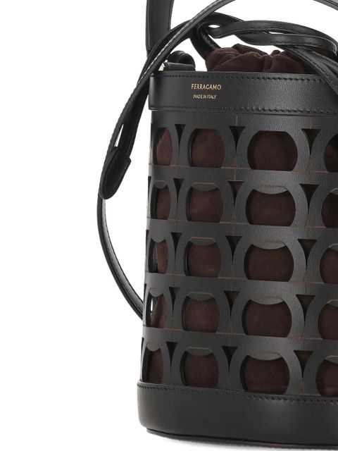 Ferragamo cut-out bucket bag - Black