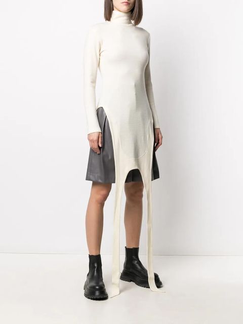 AMBUSH apron jersey roll neck top - White