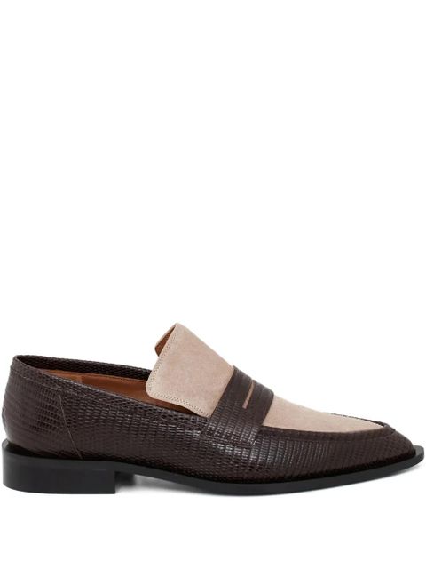 ATP Atelier Montazzoli lizard-effect panelled loafers - Brown - zdjęcie produktu nr 1