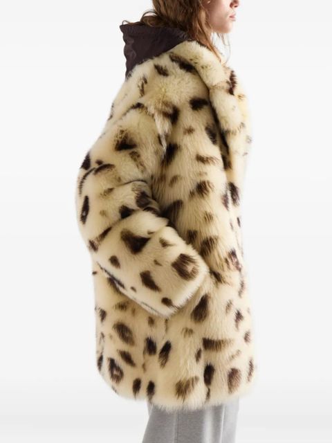 Prada leopard-print shearling coat - Neutrals - zdjęcie produktu nr 2