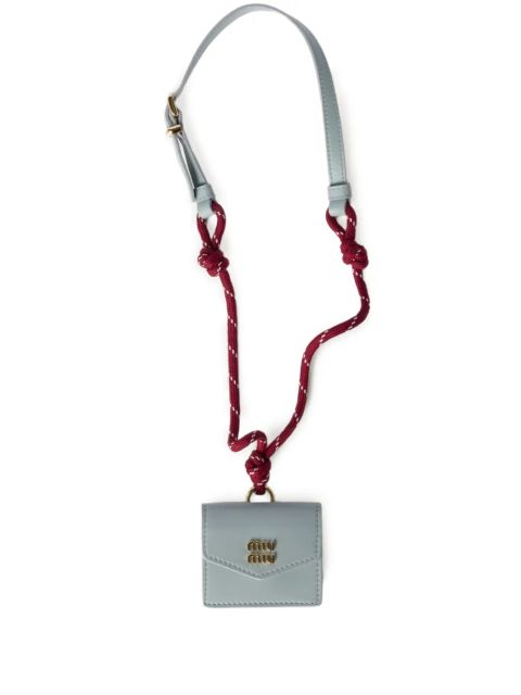 Miu Miu strap-detail leather wallet - Blue