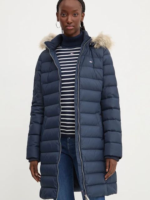 Tommy Jeans kurtka puchowa damska kolor granatowy zimowa DW0DW18864