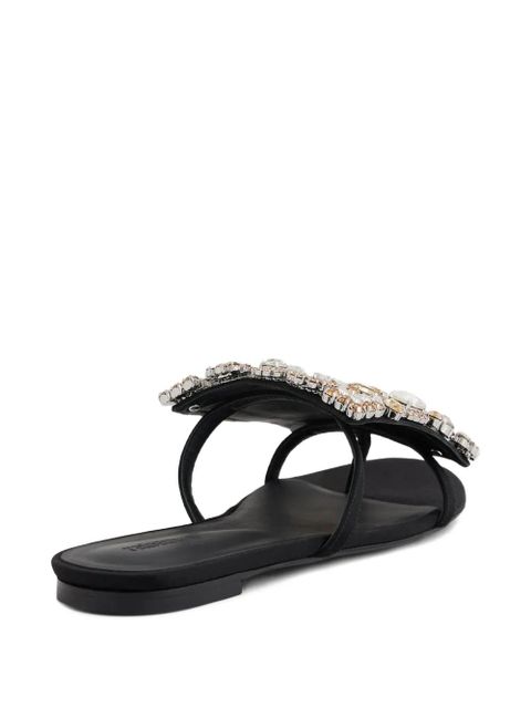Rabanne crystal-embellished flat sandals - Black