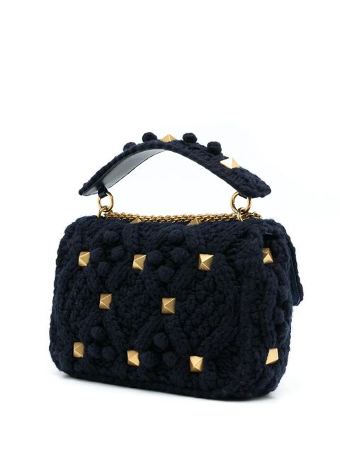 Valentino Garavani Rockstud knitted tote bag - Blue