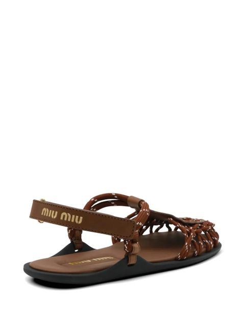 Miu Miu woven flat sandals - Brown
