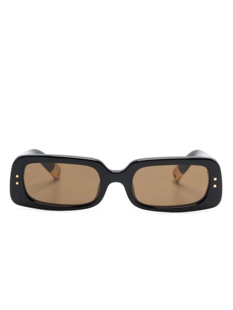 Jacquemus Azzuro rectangle-frame sunglasses - Black - zdjęcie produktu nr 1