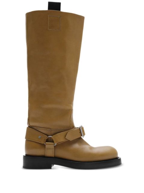 Burberry leather biker boots - Brown - zdjęcie produktu nr 1