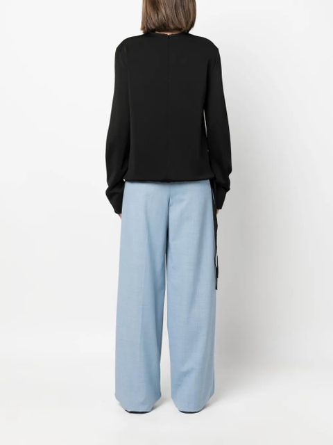 Jil Sander zip-up extra-long sleeve sweatshirt - Black