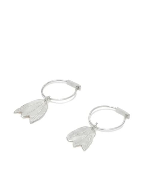 Jil Sander floral-detail drop-design earrings - Silver - zdjęcie produktu nr 2