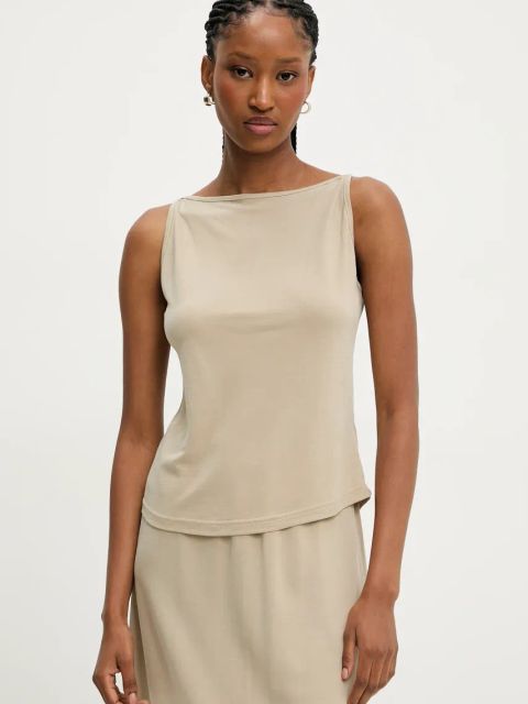 Answear.LAB bluzka i spódnica damski kolor beżowy