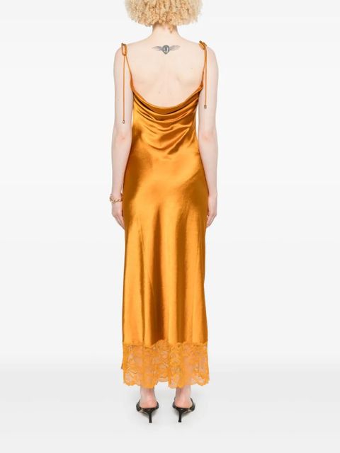 Self-Portrait satin dress - Orange
