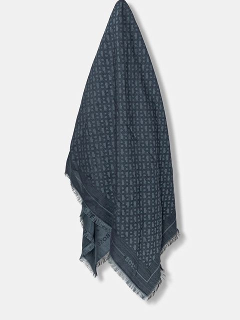 BOSS chusta z domieszką wełny kolor granatowy 50517733 - zdjęcie produktu nr 1