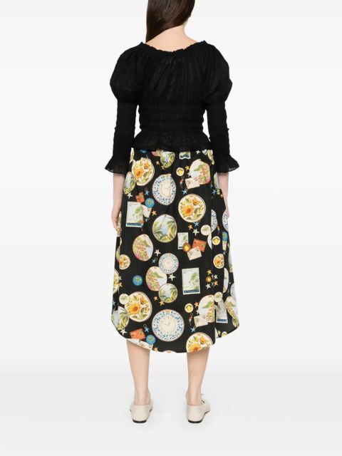 DÔEN scoop neck long sleeve top - Black