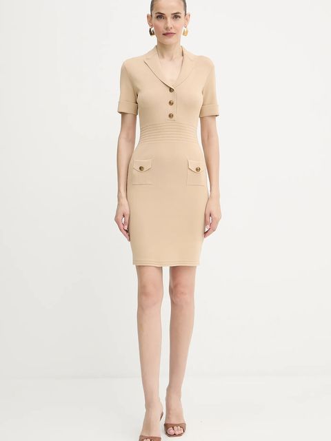 Guess sukienka FELICITY kolor beżowy mini dopasowana W5YK29 Z0130