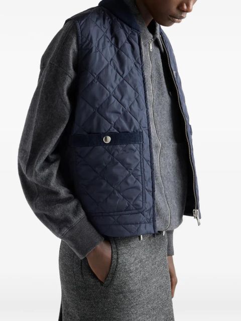 Prada Re-Nylon ribbed knit quilted vest - Blue - zdjęcie produktu nr 2