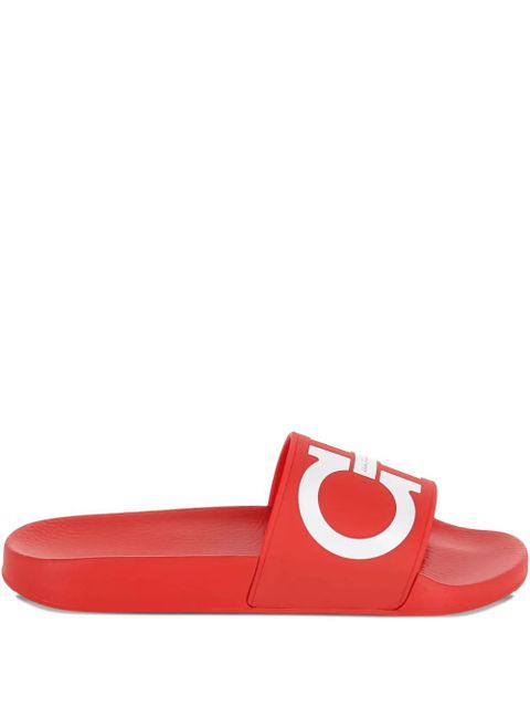 Ferragamo logo-motif slides - Red - zdjęcie produktu nr 1