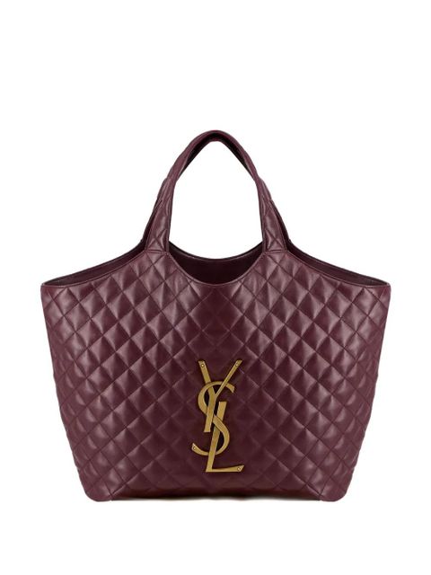 Saint Laurent Icare quilted logo tote bag - Purple - zdjęcie produktu nr 1