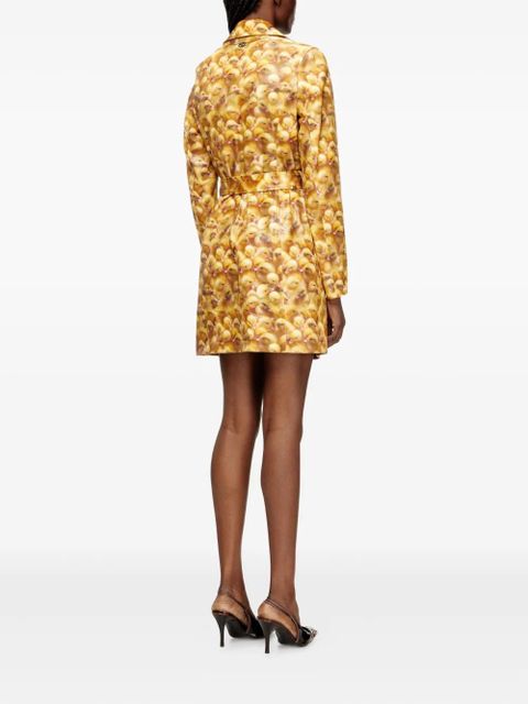 Diesel G-Oji duckling-print belted coat - Yellow