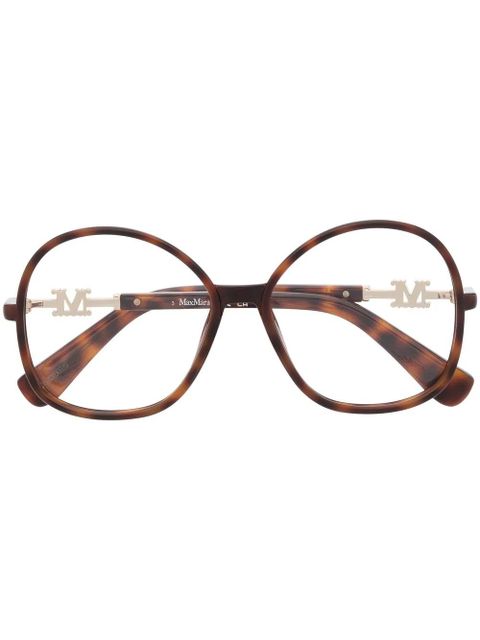 Max Mara Eyewear tortoiseshell-effect oversized glasses - Brown - zdjęcie produktu nr 1