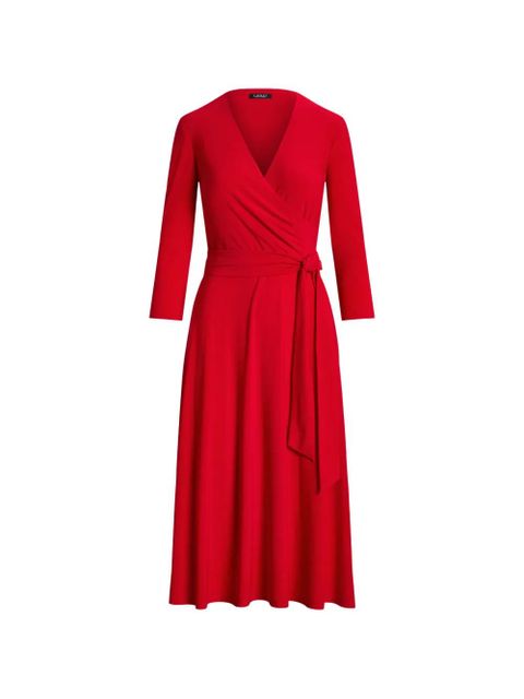 Lauren Ralph Lauren V-neck midi dress - Red - zdjęcie produktu nr 1