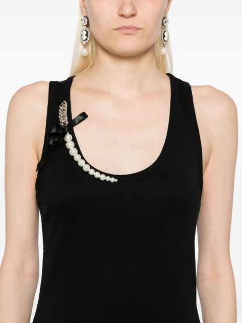 Simone Rocha pearl-and-chain tank top - Black