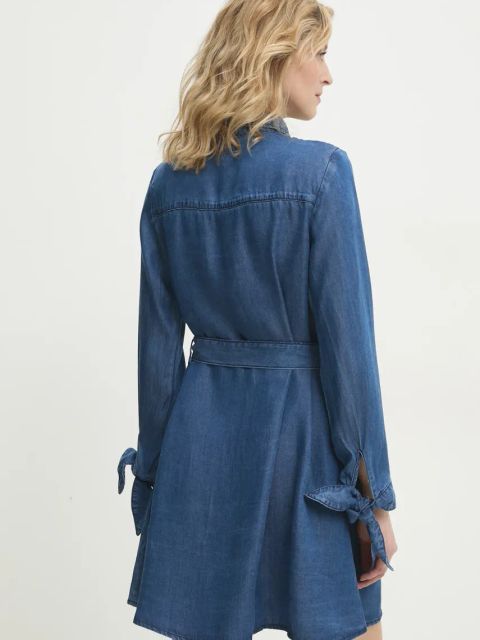 Answear.LAB sukienka kolor niebieski mini prosta