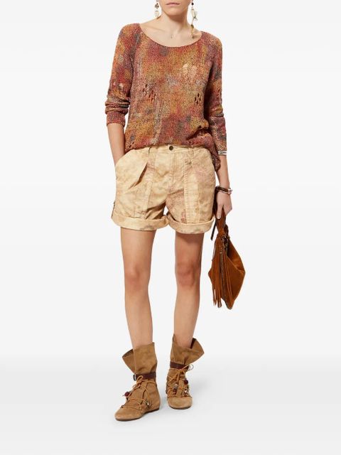 ISABEL MARANT Calissy abstract-print shorts - Neutrals - zdjęcie produktu nr 2