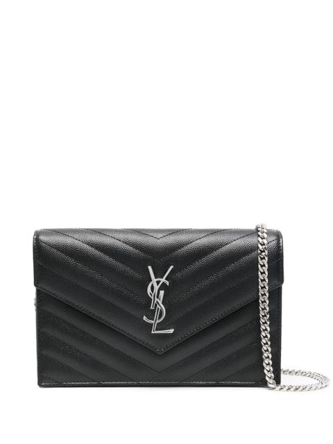 Saint Laurent chevron chain clutch bag - Black - zdjęcie produktu nr 1