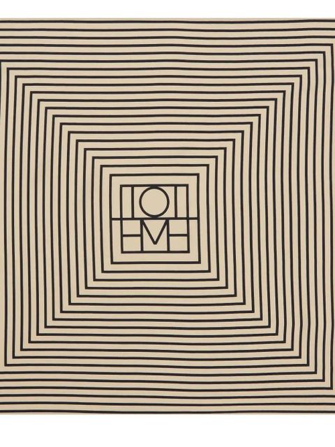 TOTEME monogram silk scarf - Neutrals - zdjęcie produktu nr 2