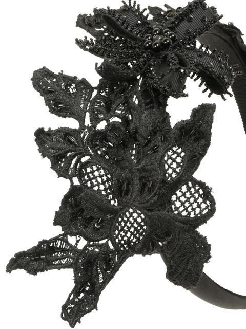 Jennifer Behr Alberta beaded floral headband - Black - zdjęcie produktu nr 2