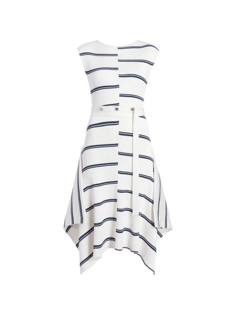 Proenza Schouler Artemis ribbed striped midi dress - White - zdjęcie produktu nr 1