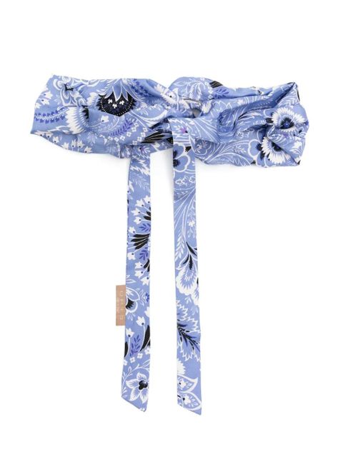 ETRO floral-pattern knot-detailed hairband - Blue - zdjęcie produktu nr 2