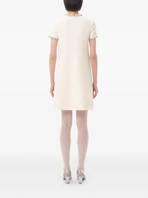 Valentino Garavani crystal-embellished mini dress - Neutrals