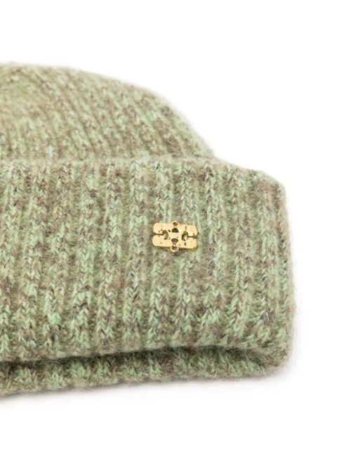 GANNI ribbed-knit beanie - Green - zdjęcie produktu nr 2