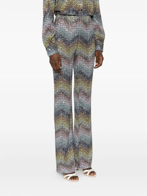 Missoni chevron-pattern trousers - Blue